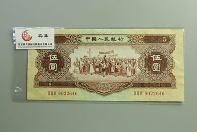 纸币专场 - 民国 中央储备银行伍圆试色纸币正面长宽：19.2cm /8cm 背面长宽：15cm/7.7cm