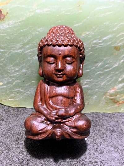 精美赞比亚血檀雕刻宝宝佛一个 - 精美赞比亚血檀雕刻宝宝佛一个