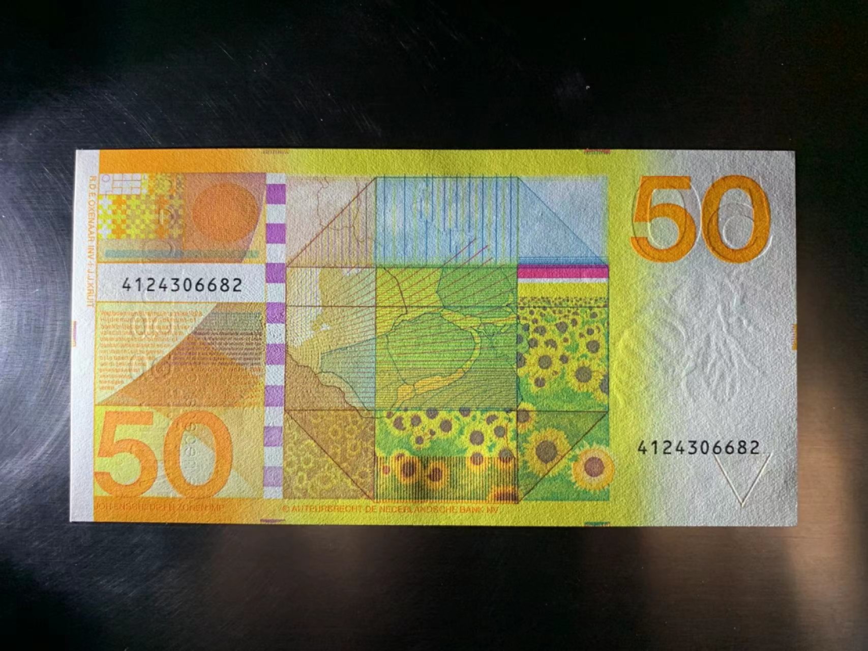 【Blue Auction】✨世界纸币精拍第252期——补号伦勃朗 荷兰 1982年50盾 经典向日葵 全新UNC