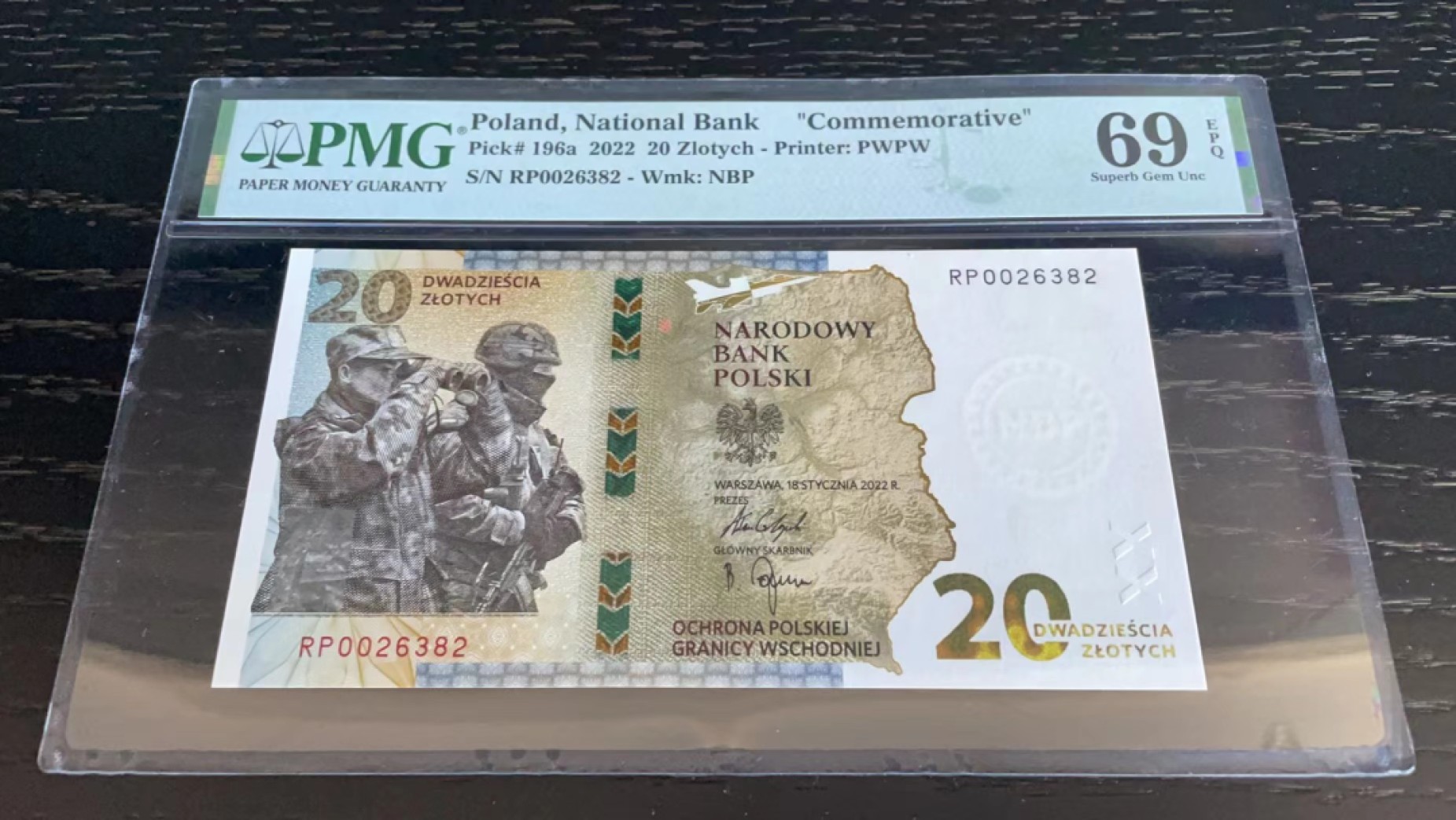 【Blue Auction】✨世界纸币精拍第252期——补号伦勃朗 【无47】波兰 2022年20扎罗提 PMG69EPQ 纪念钞 