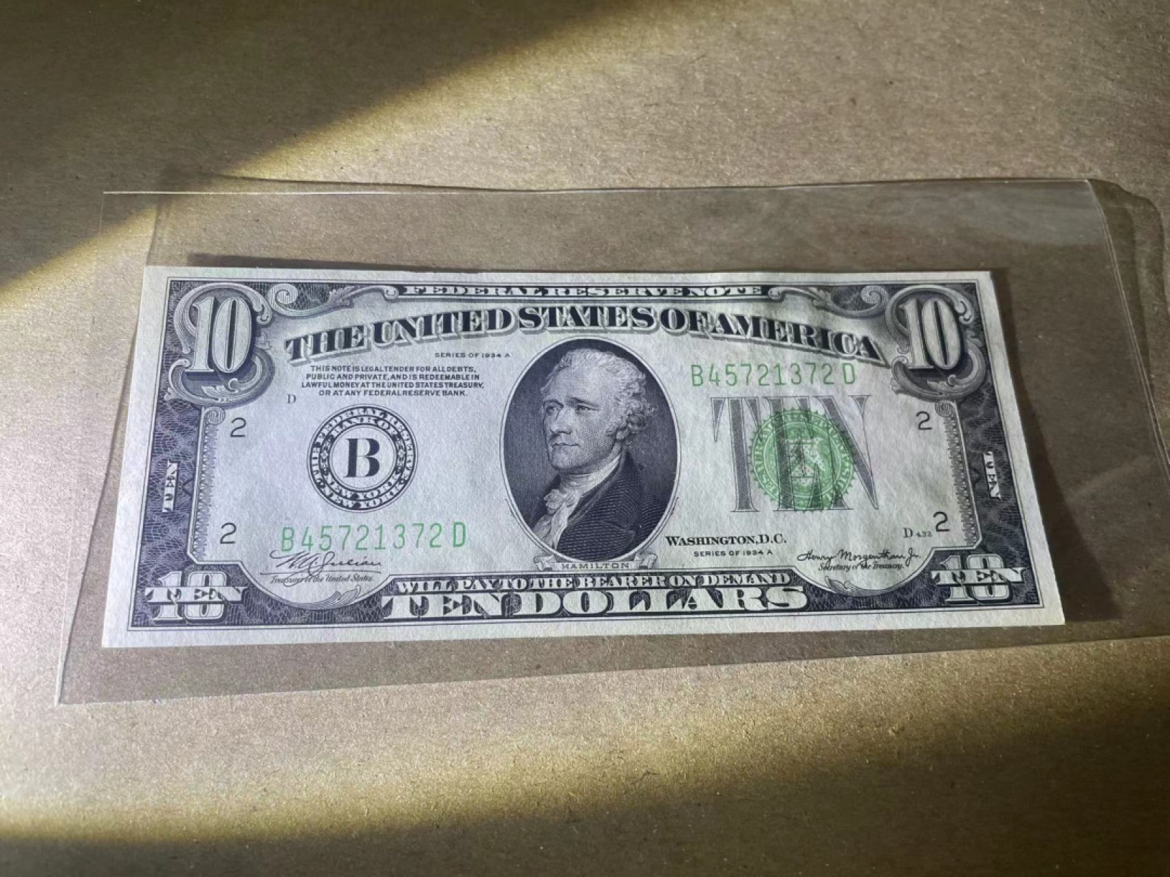 【Blue Auction】✨世界纸币精拍第252期——补号伦勃朗 美国 1934年10美金 UNC-  