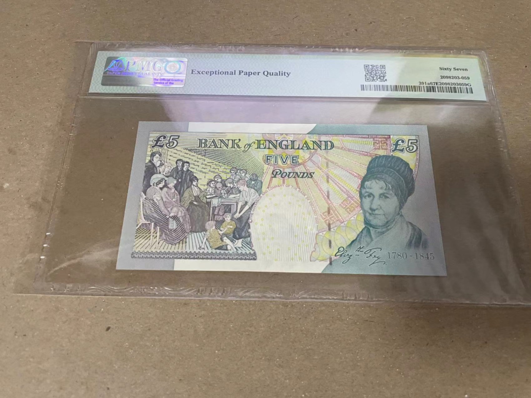 【Blue Auction】✨世界纸币精拍第252期——补号伦勃朗 【HA01 无47千位号】英国 2002年5镑 PMG67EPQ 