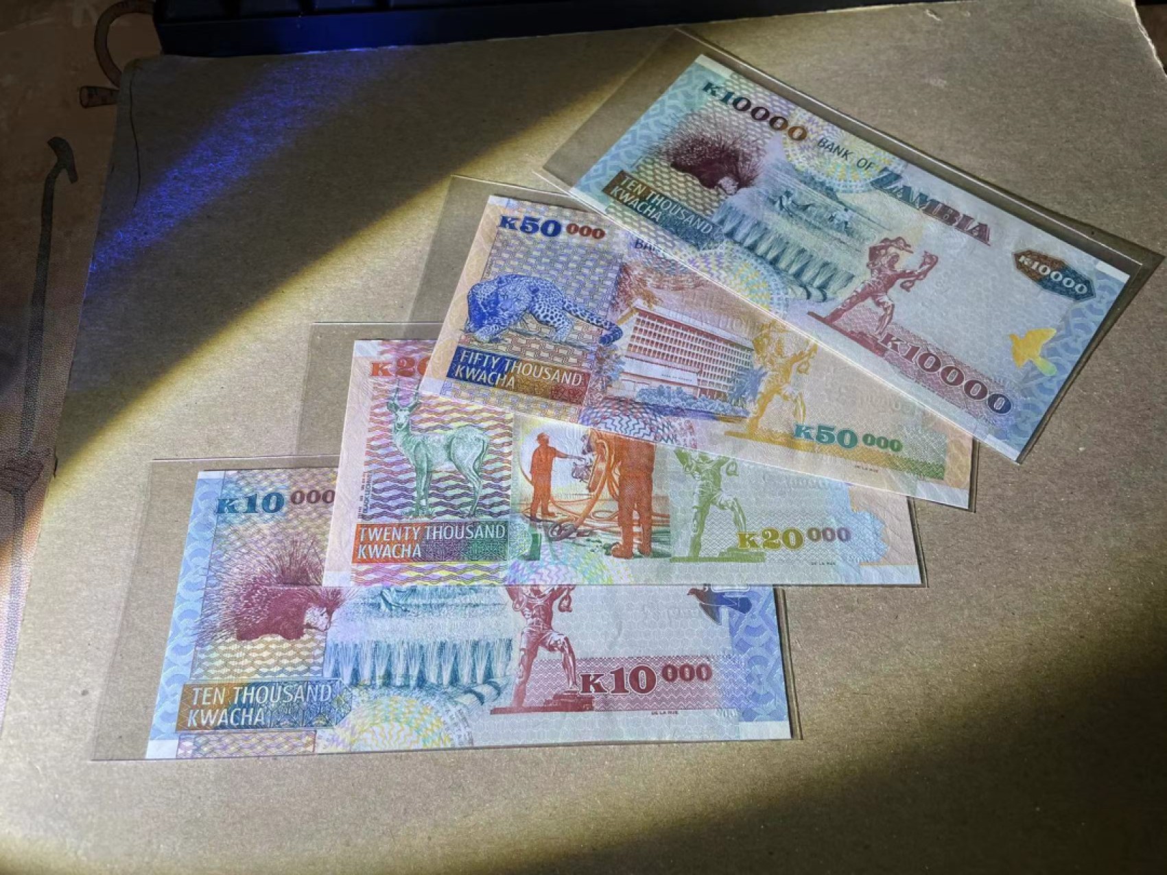 【Blue Auction】✨世界纸币精拍第252期——补号伦勃朗 【一组7张】赞比亚、中非共同体纸币一组  UNC （个别极轻微荧光点）