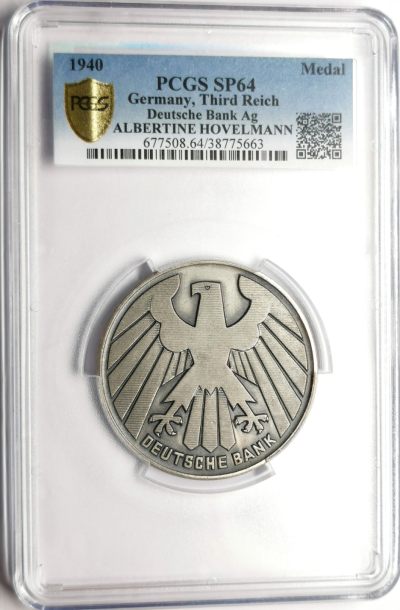 1940第三帝国德意志银行纪念银章PCGS-SP64