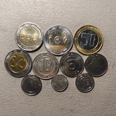 0起1加-纯粹捡漏拍-138场散币场-加场 - 阿尔及利亚1992-2018年10枚套币一组-含独立50周年双色纪念币