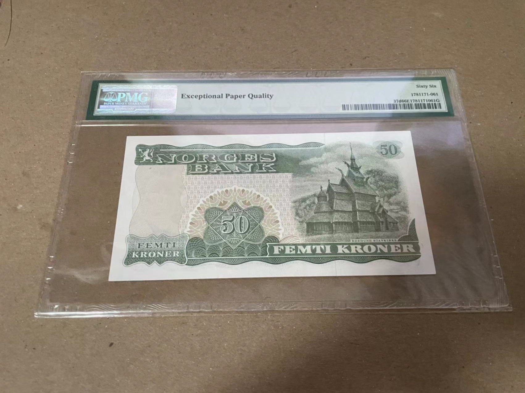 【Blue Auction】✨世界纸币精拍第252期——补号伦勃朗 【无47】挪威 1976-83年50克朗 PMG66EPQ 