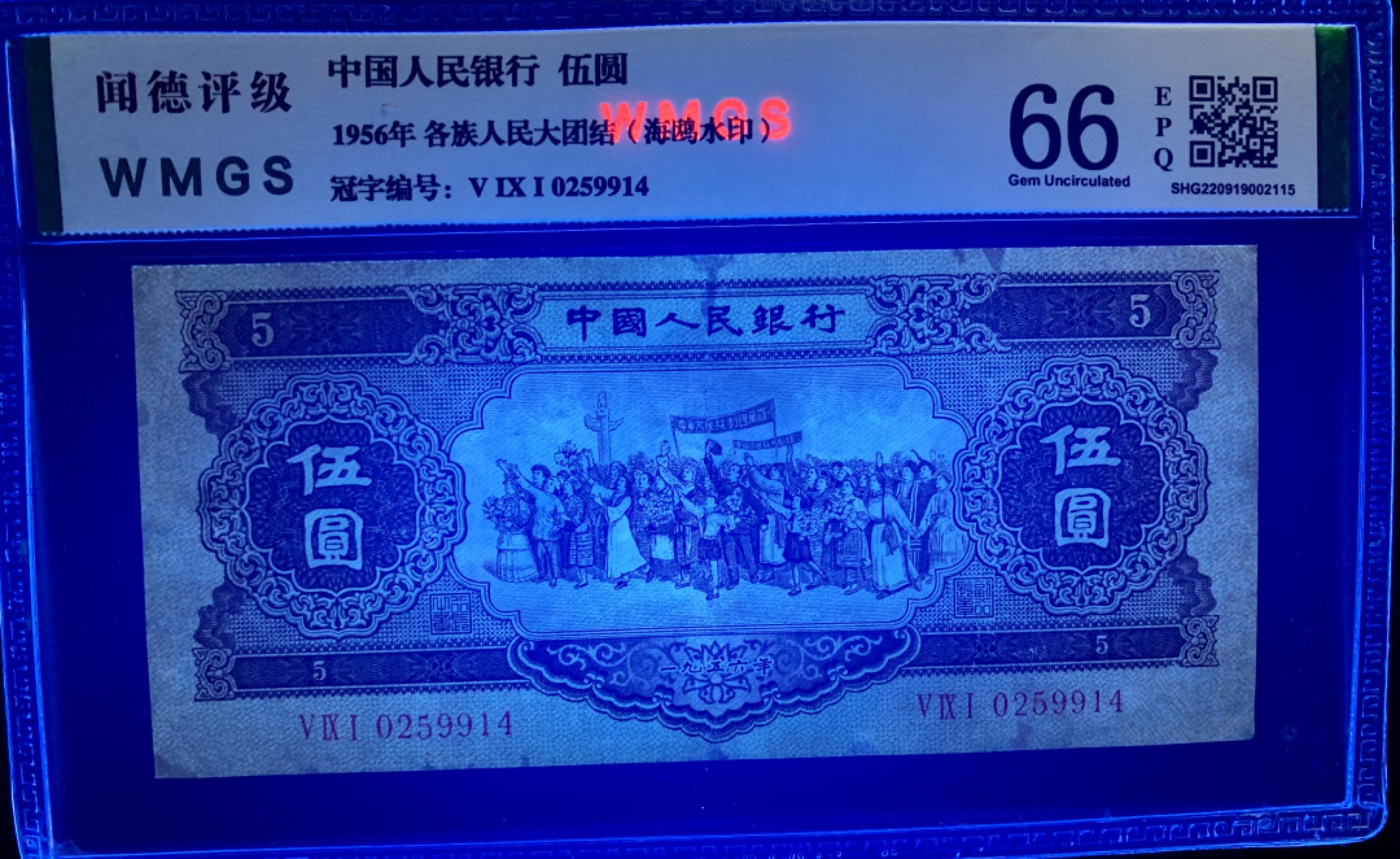 北极狼限时精品（32） 0796-第二套人民币·黄五元·海鸥水印·闻德66EPQ