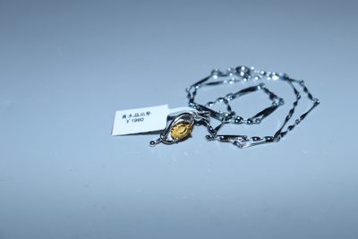 银嵌水晶项链专场 - 黄水晶吊坠重：3.2g