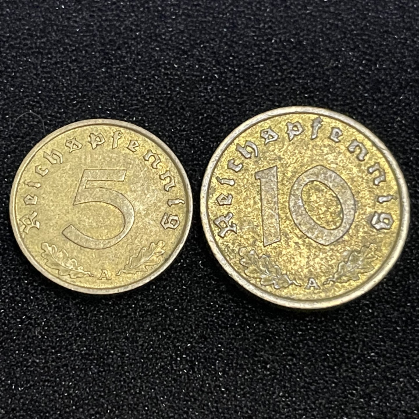 外国硬币0元起拍（33） 德国5，10芬尼 十字