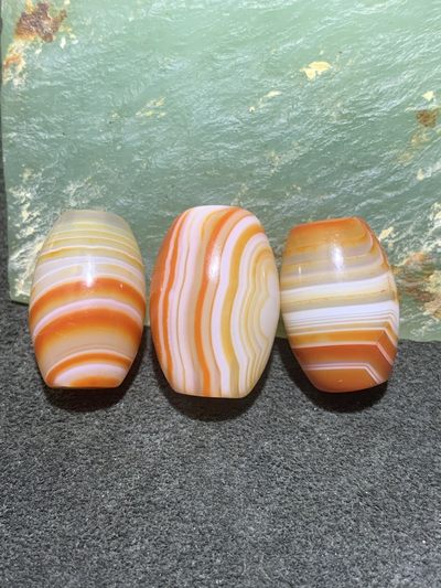 千层纹缠丝玛瑙通货桶珠三颗！ - 千层纹缠丝玛瑙通货桶珠三颗！