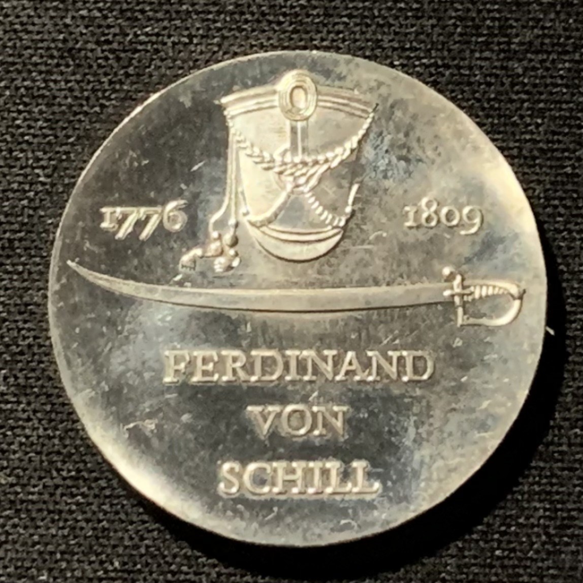 紫瑗钱币——第244期拍卖 民主德国 1976年 军事官员 费迪南德·冯·席尔 诞辰200周年 5马克 纪念币 UNC