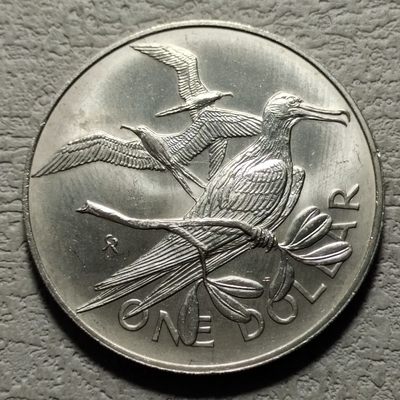 0起1加-纯粹捡漏拍-139场散币场 - 维尔京1974年1元-丽色军舰鸟