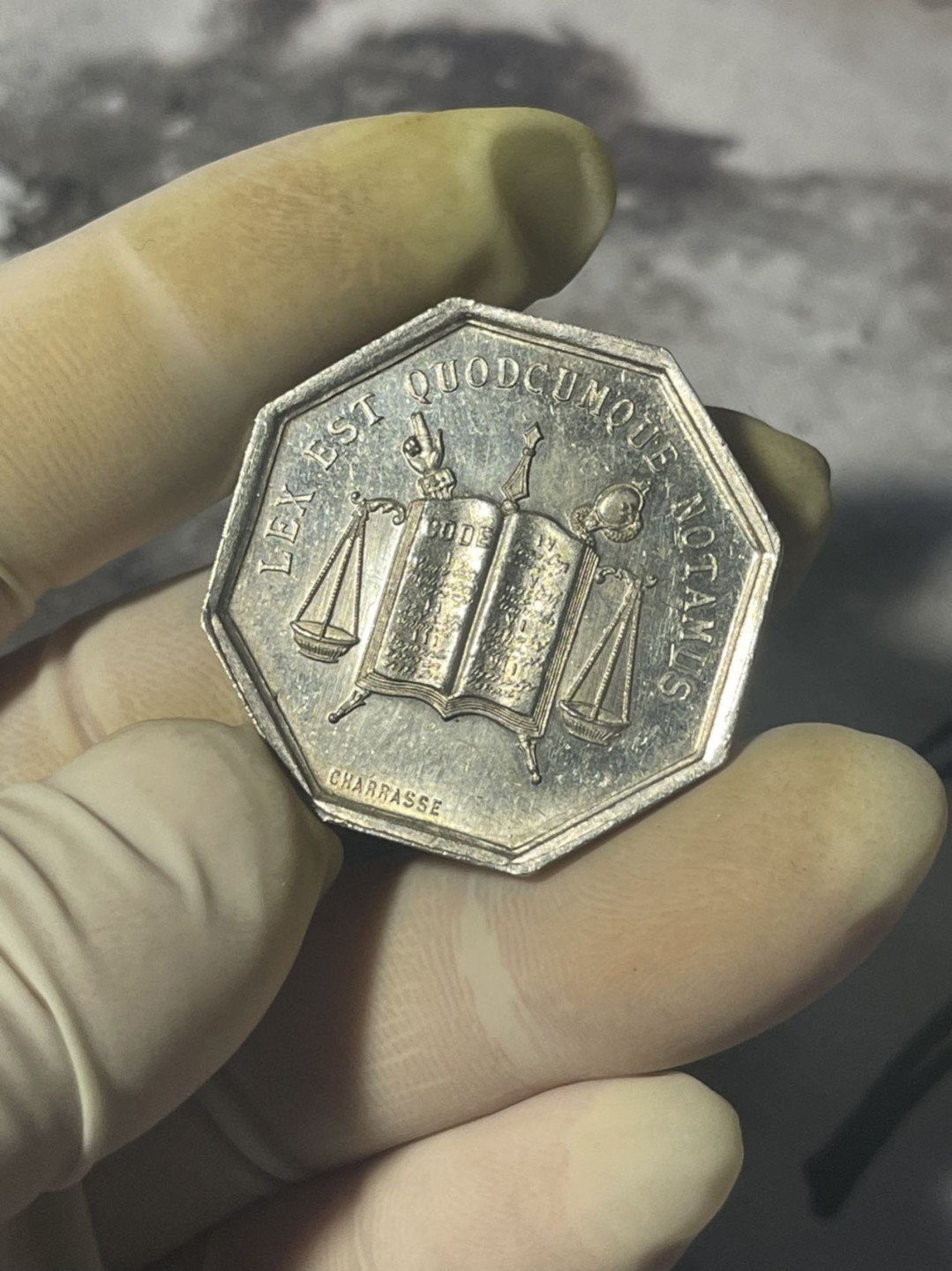 第六场，欧洲艺术章牌代币拍卖（实时专场） 法国公证处小狮子八角银章