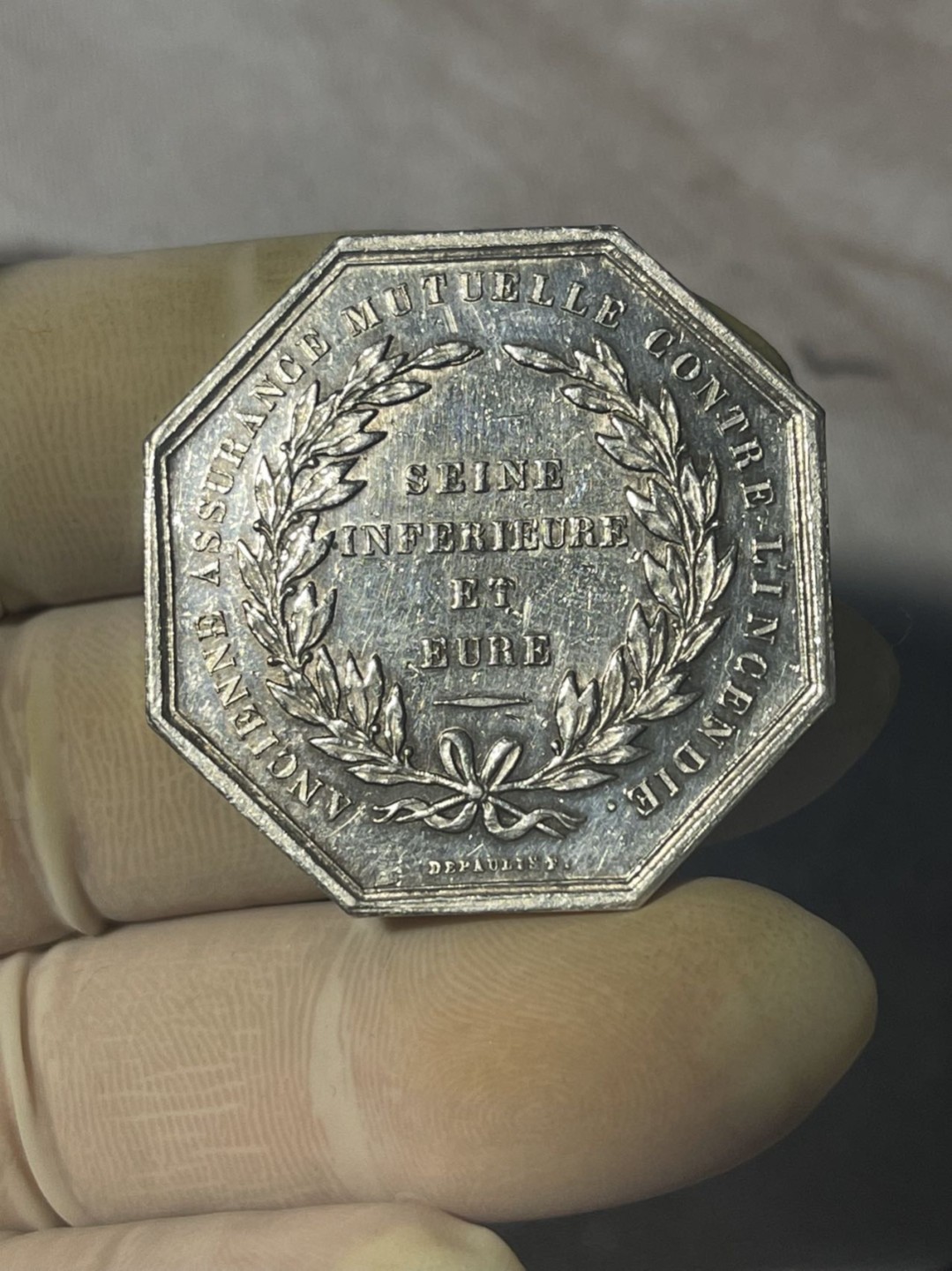 第六场，欧洲艺术章牌代币拍卖（实时专场） 法国凤凰火灾保险八角银章