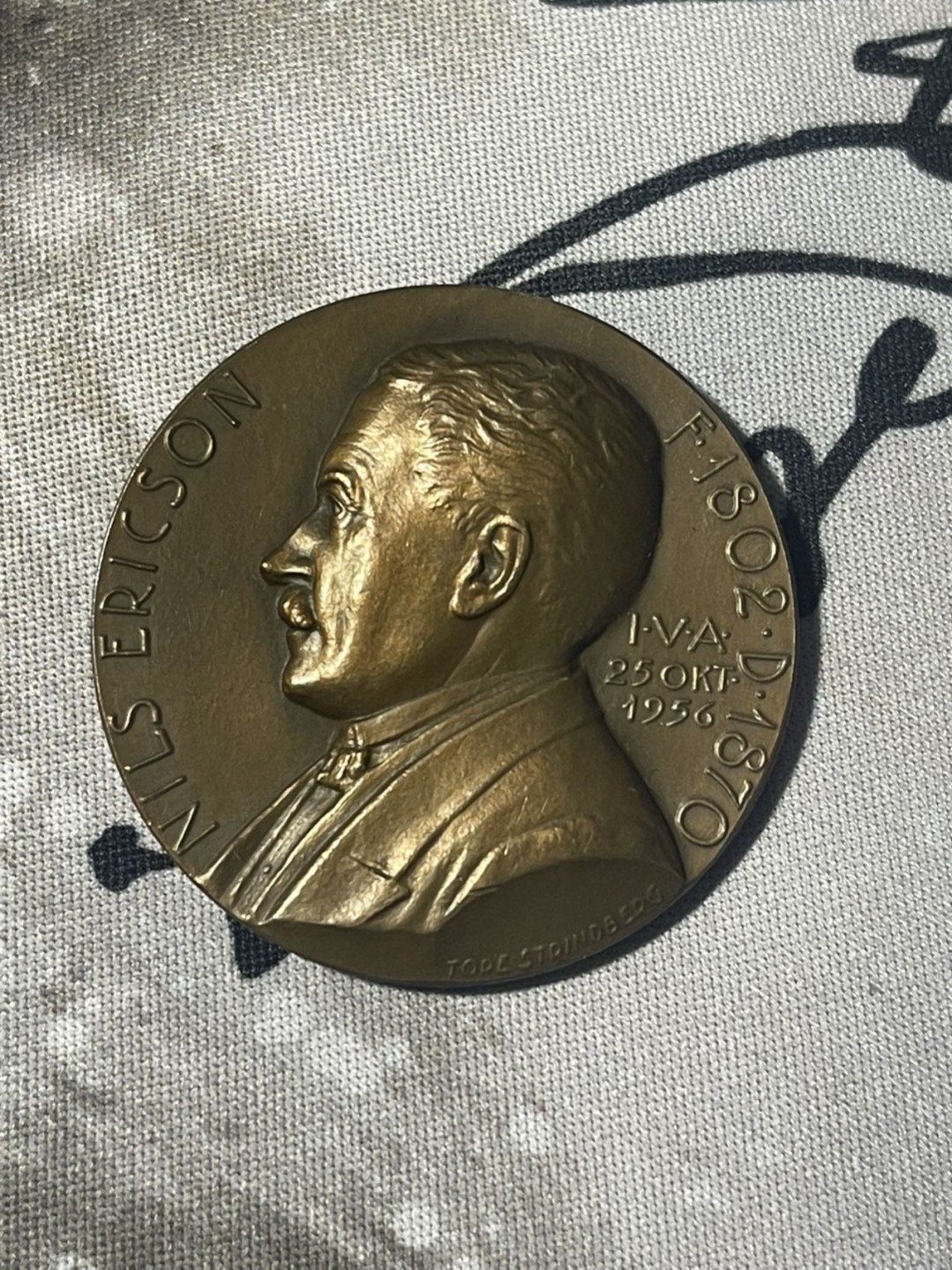 第六场，欧洲艺术章牌代币拍卖（实时专场） 瑞典机械工程师 Nils Ericson普罗米修斯艺术铜章