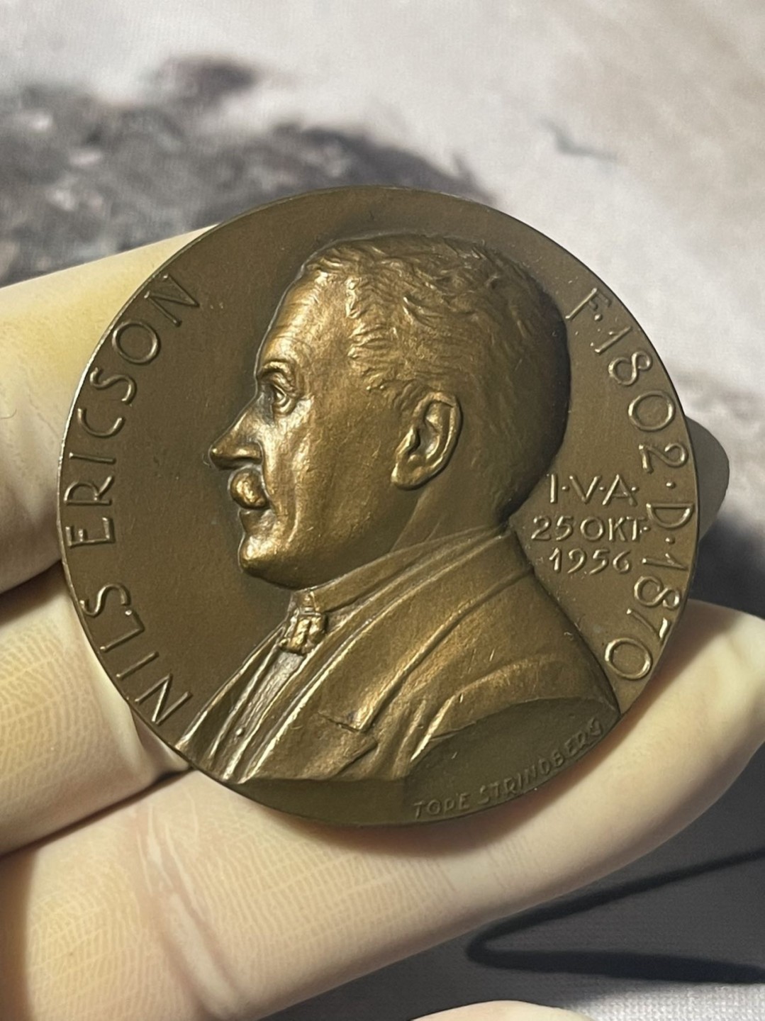 第六场，欧洲艺术章牌代币拍卖（实时专场） 瑞典机械工程师 Nils Ericson普罗米修斯艺术铜章