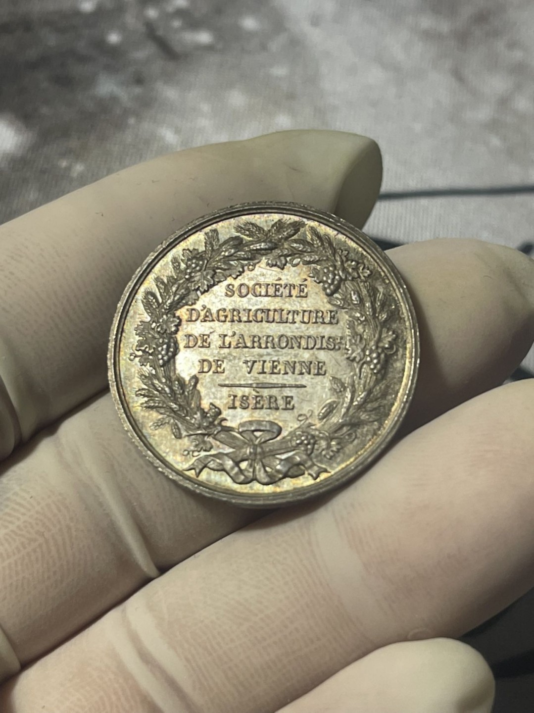 第六场，欧洲艺术章牌代币拍卖（实时专场） 法国维也纳区农业公司（伊泽尔）1856年银章