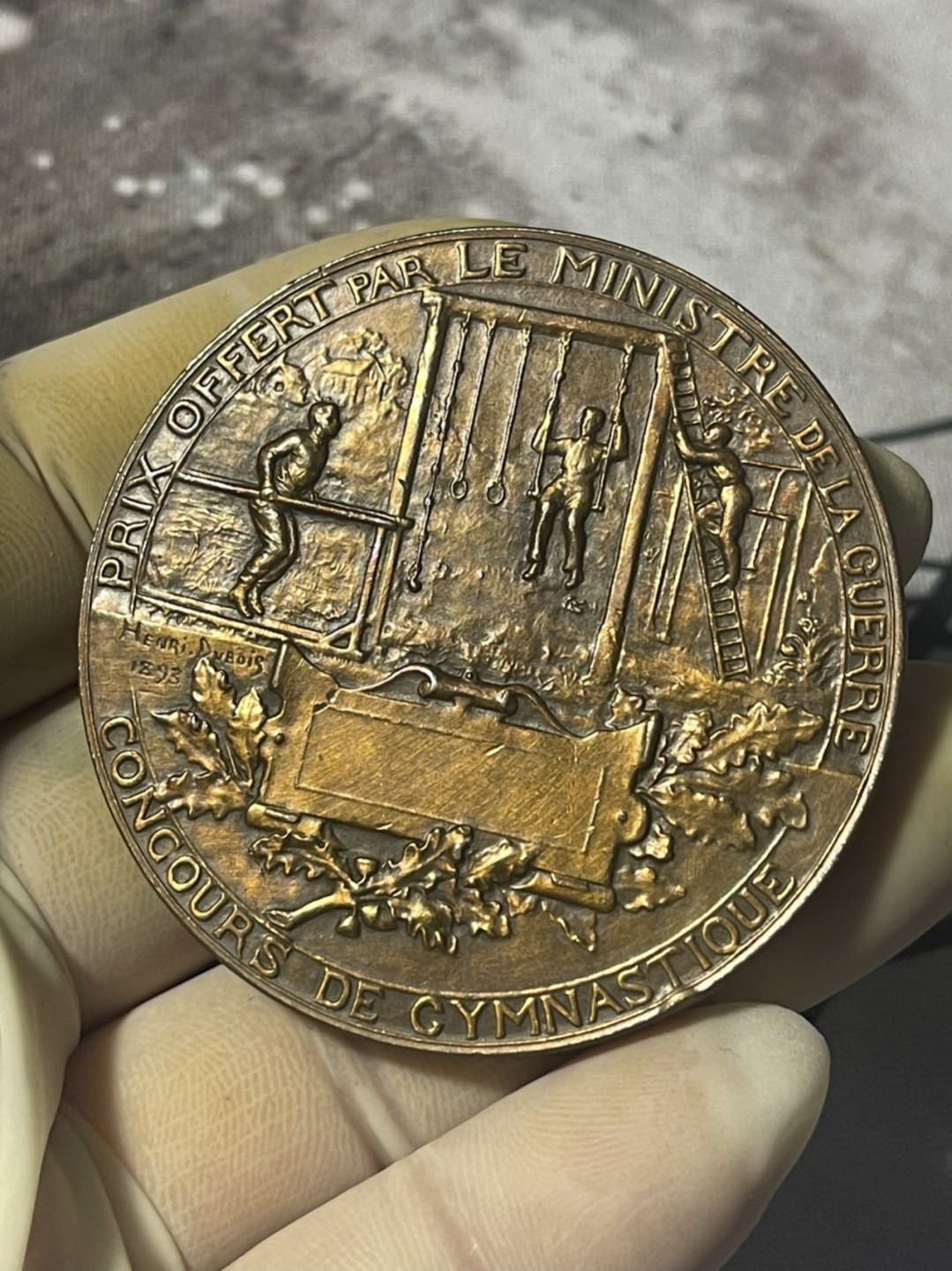 第六场，欧洲艺术章牌代币拍卖（实时专场） 法国海马头盔女神体操艺术铜章