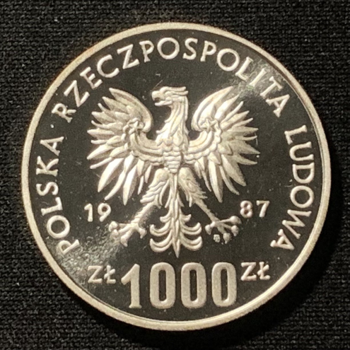 紫瑗钱币——第264期拍卖 波兰 1987年 卡尔加里冬奥会 滑雪 1000兹罗提 16.5克 0.625银 样币