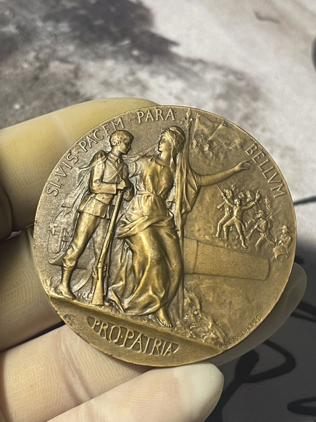 第六场，欧洲艺术章牌代币拍卖（实时专场） 法国军事斗争训练青铜艺术铜章