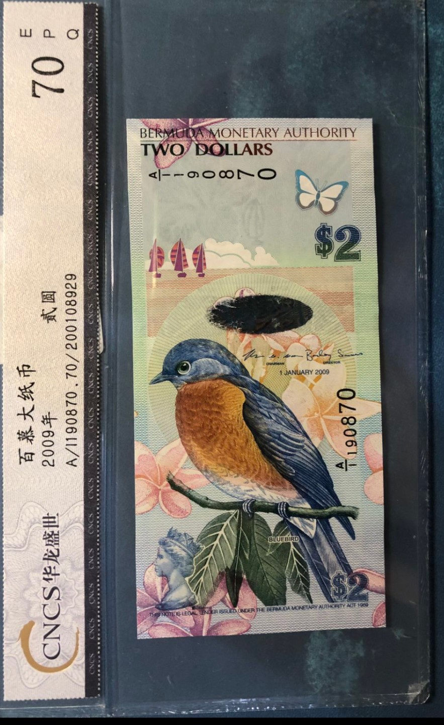 北极狼限时精品（34） 0236-百幕大蓝鸟币·A/1190870·华龙盛世评级70EPQ