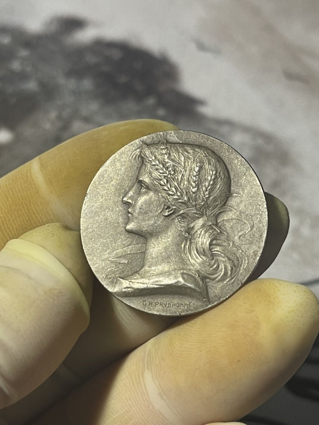 第六场，欧洲艺术章牌代币拍卖（实时专场） 法国谷物女神拉罗谢尔储蓄银行银章 