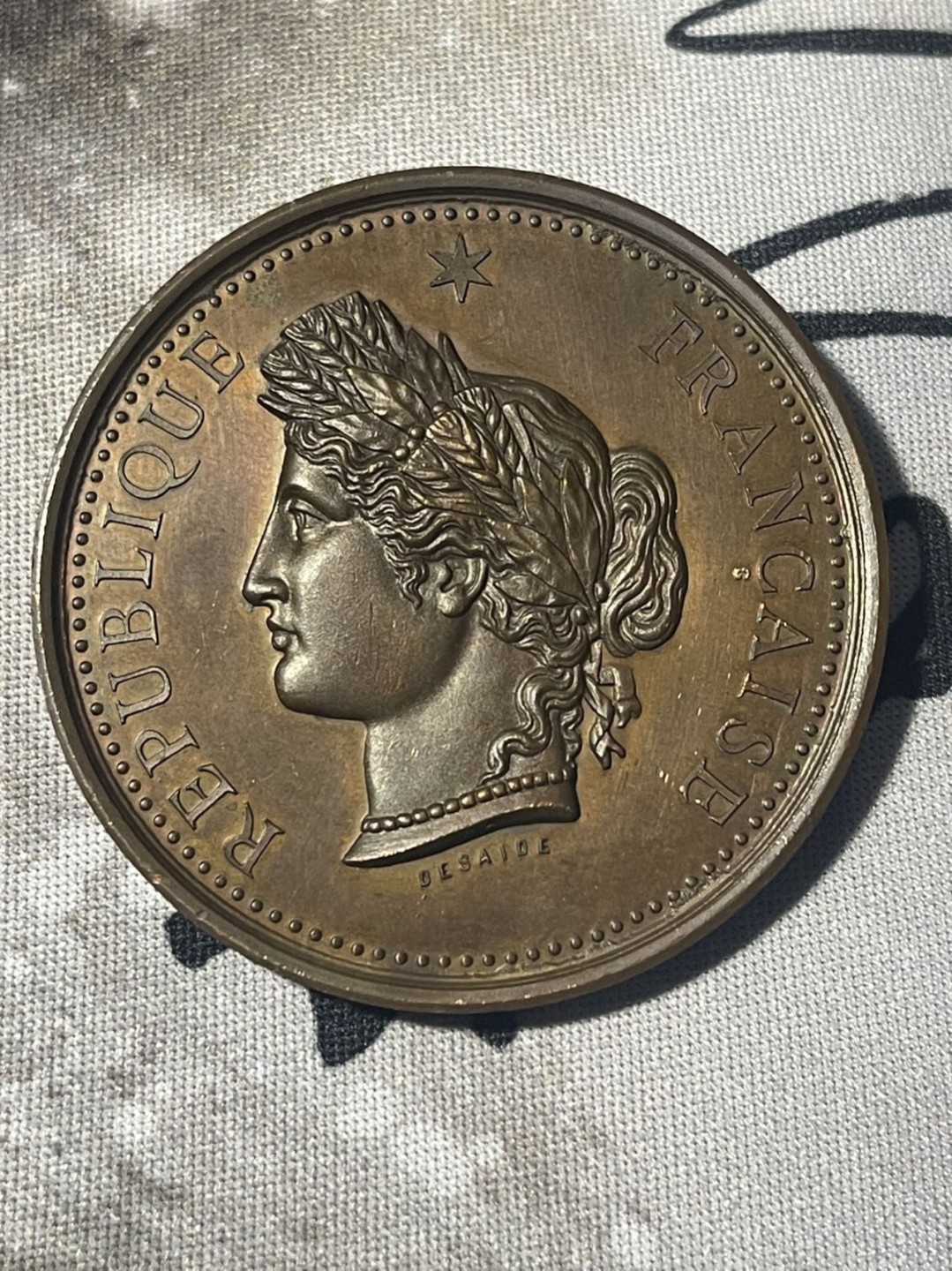 第六场，欧洲艺术章牌代币拍卖（实时专场） 法国谷物女神农业青铜艺术奖章