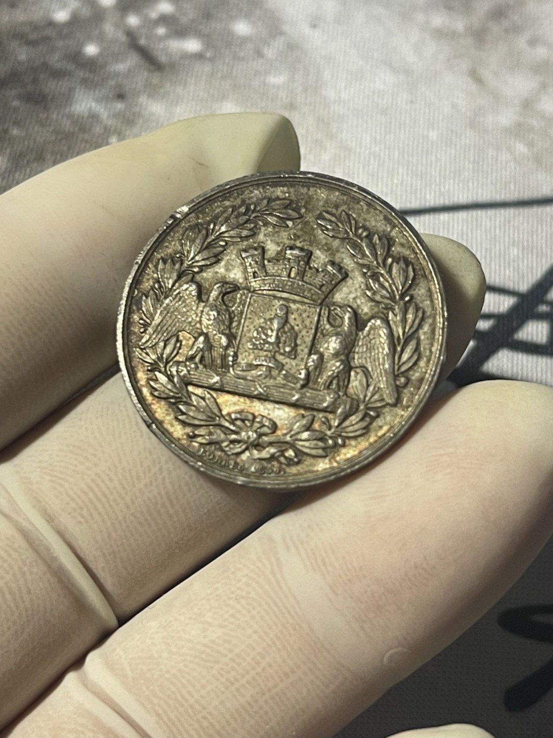 第六场，欧洲艺术章牌代币拍卖（实时专场） 法国维也纳区农业公司（伊泽尔）1856年银章