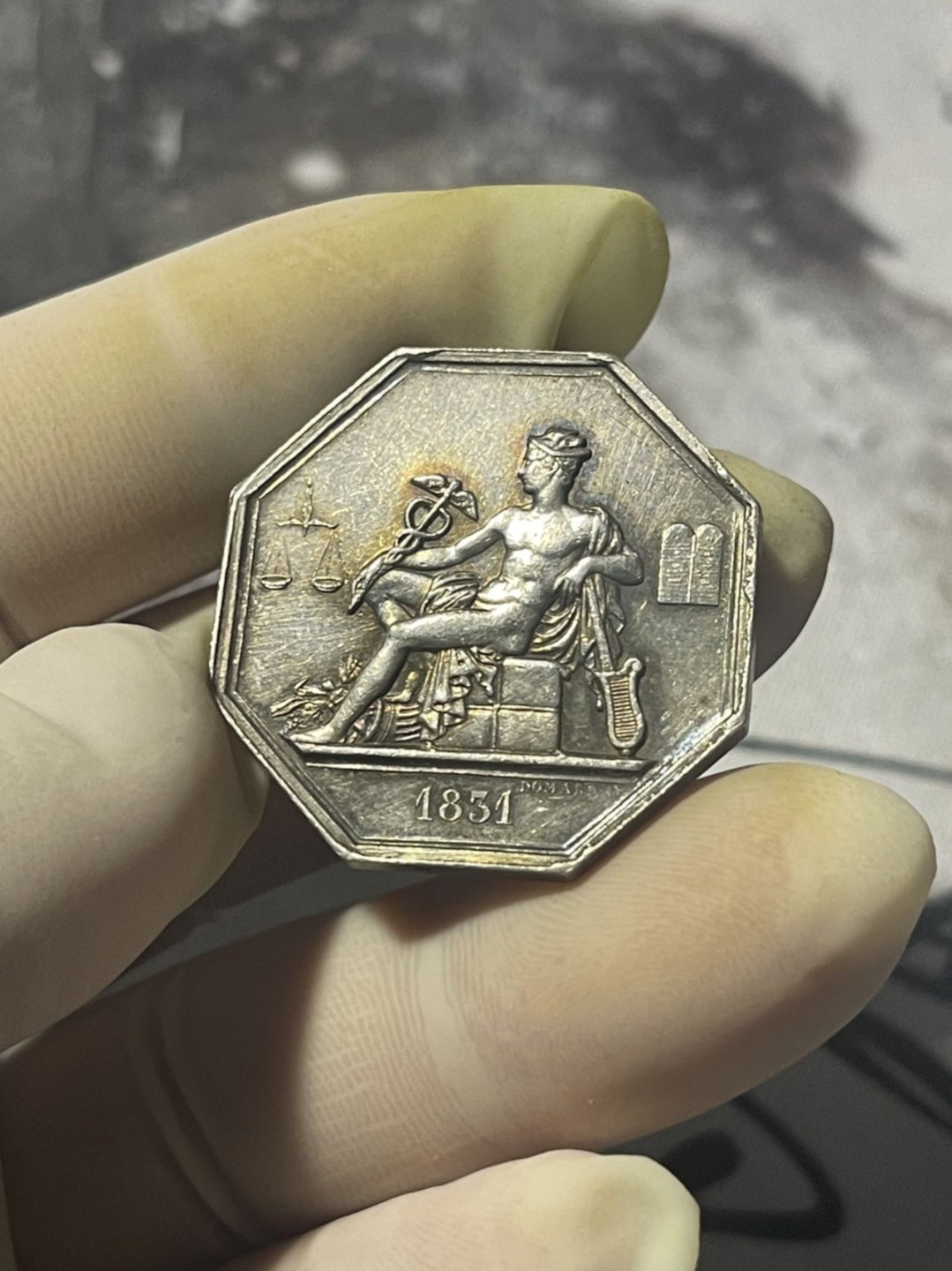 第六场，欧洲艺术章牌代币拍卖（实时专场） 法国墨丘利八角银章