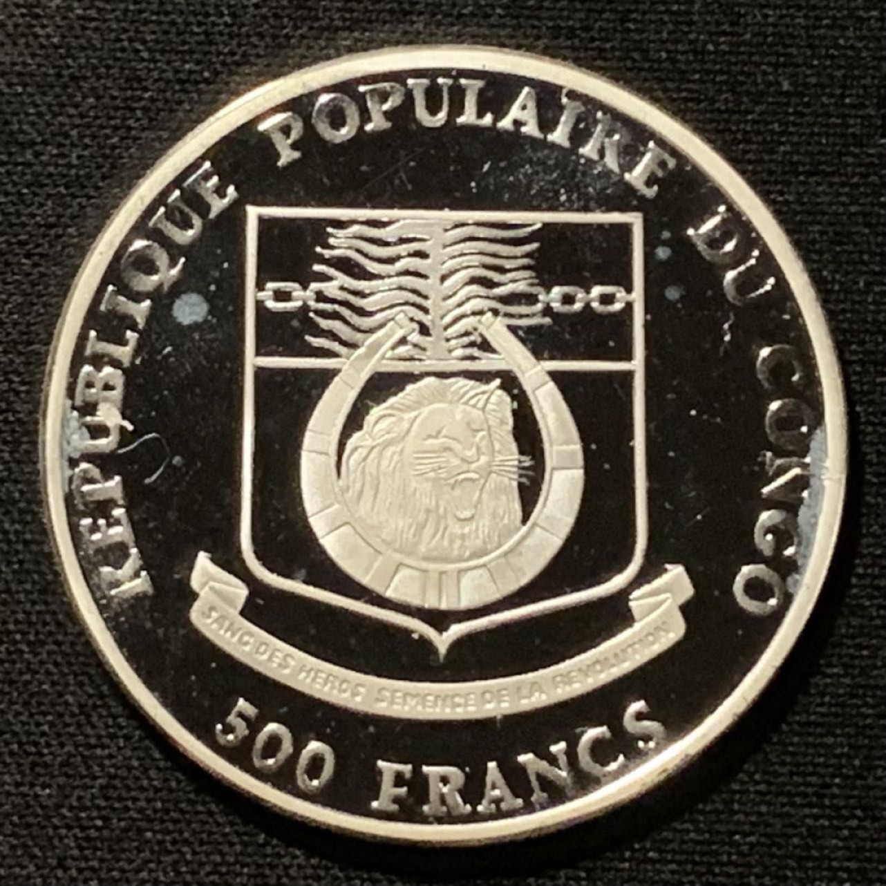 紫瑗钱币——第251期拍卖 刚果 1994年 美国世界杯 500法郎 20克 0.999银 精制