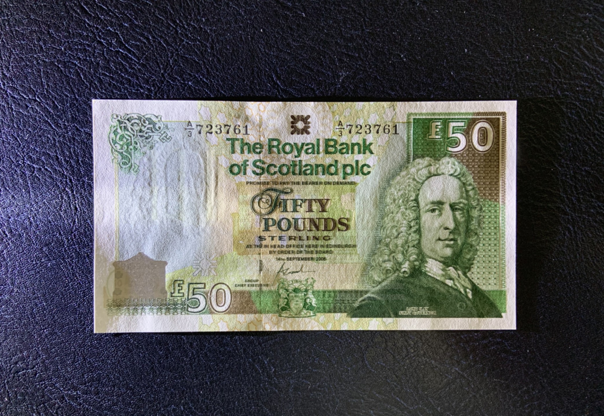 收藏联盟Quantum Auction 第211期拍卖  苏格兰皇家银行2005年50镑 品相全新UNC 一角微瑕 