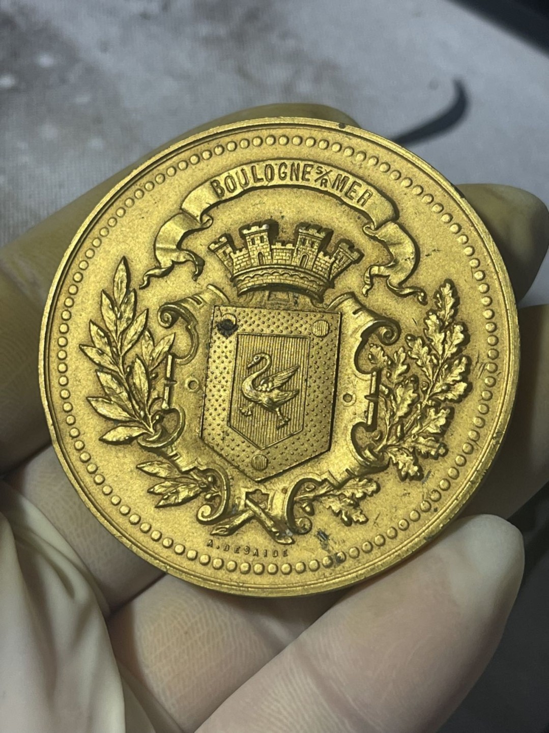 第六场，欧洲艺术章牌代币拍卖（实时专场） 法国布洛涅河畔铜镀金艺术奖章