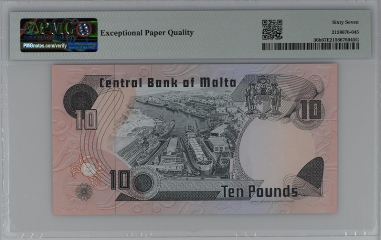 收藏联盟Quantum Auction 第211期拍卖  马耳他1979年10里拉 PMG67  司法女神朱蒂亚提