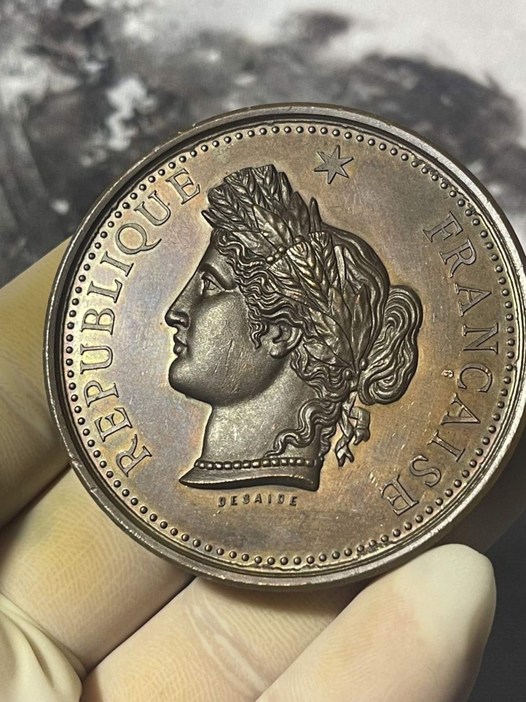 第六场，欧洲艺术章牌代币拍卖（实时专场） 法国谷物女神农业青铜艺术奖章