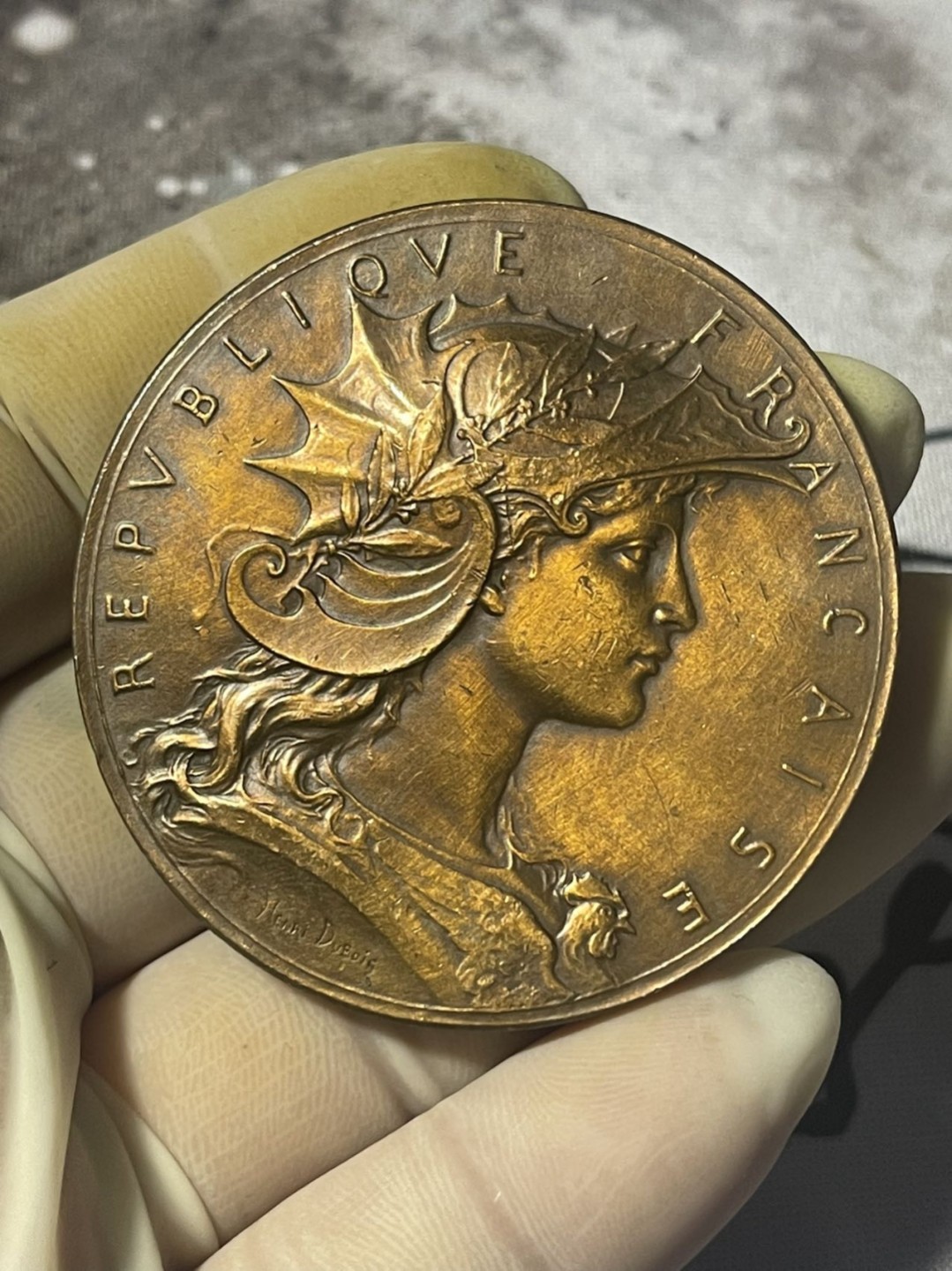 第六场，欧洲艺术章牌代币拍卖（实时专场） 法国海马头盔女神体操艺术铜章