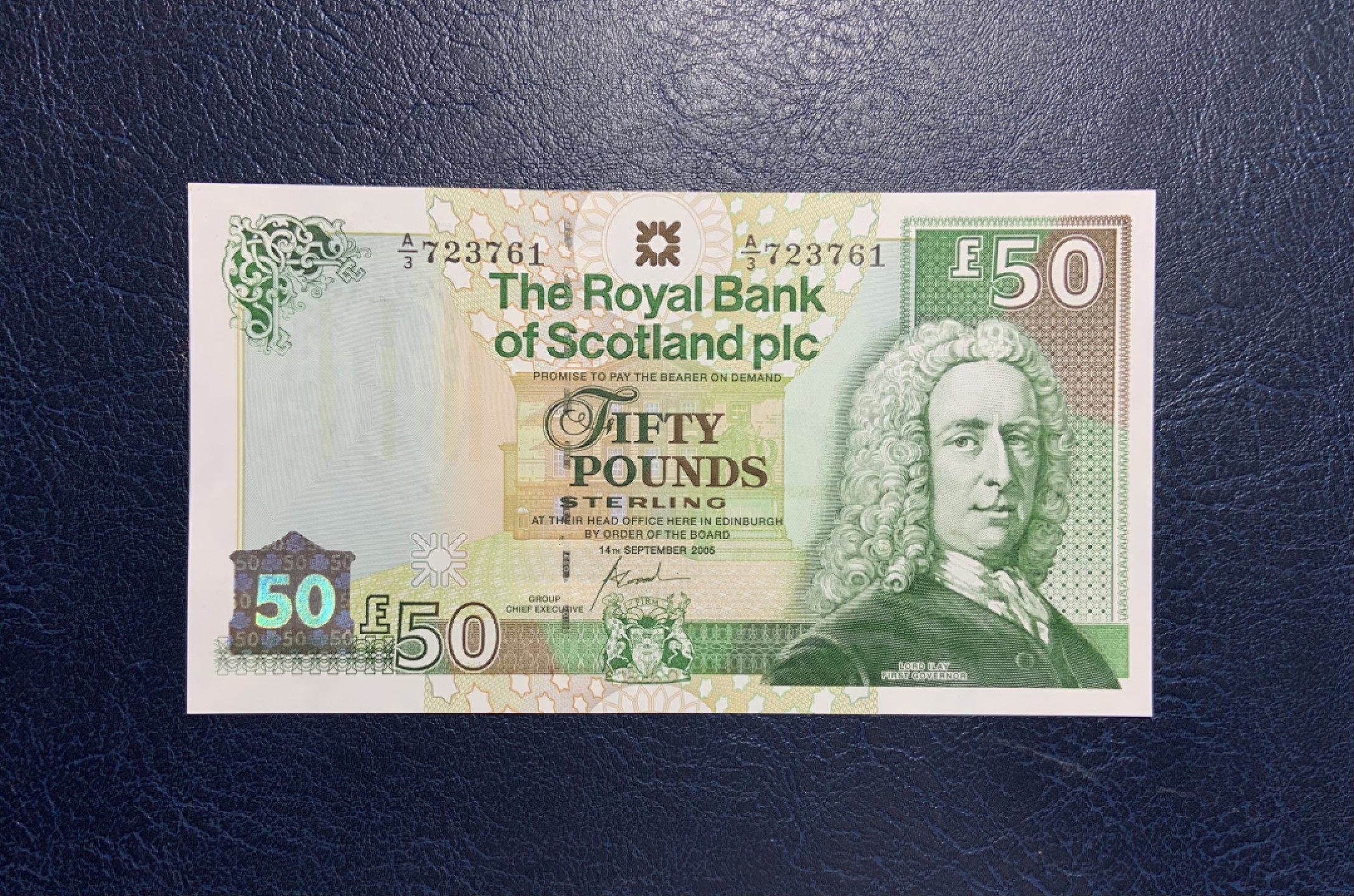 收藏联盟Quantum Auction 第211期拍卖  苏格兰皇家银行2005年50镑 品相全新UNC 一角微瑕 