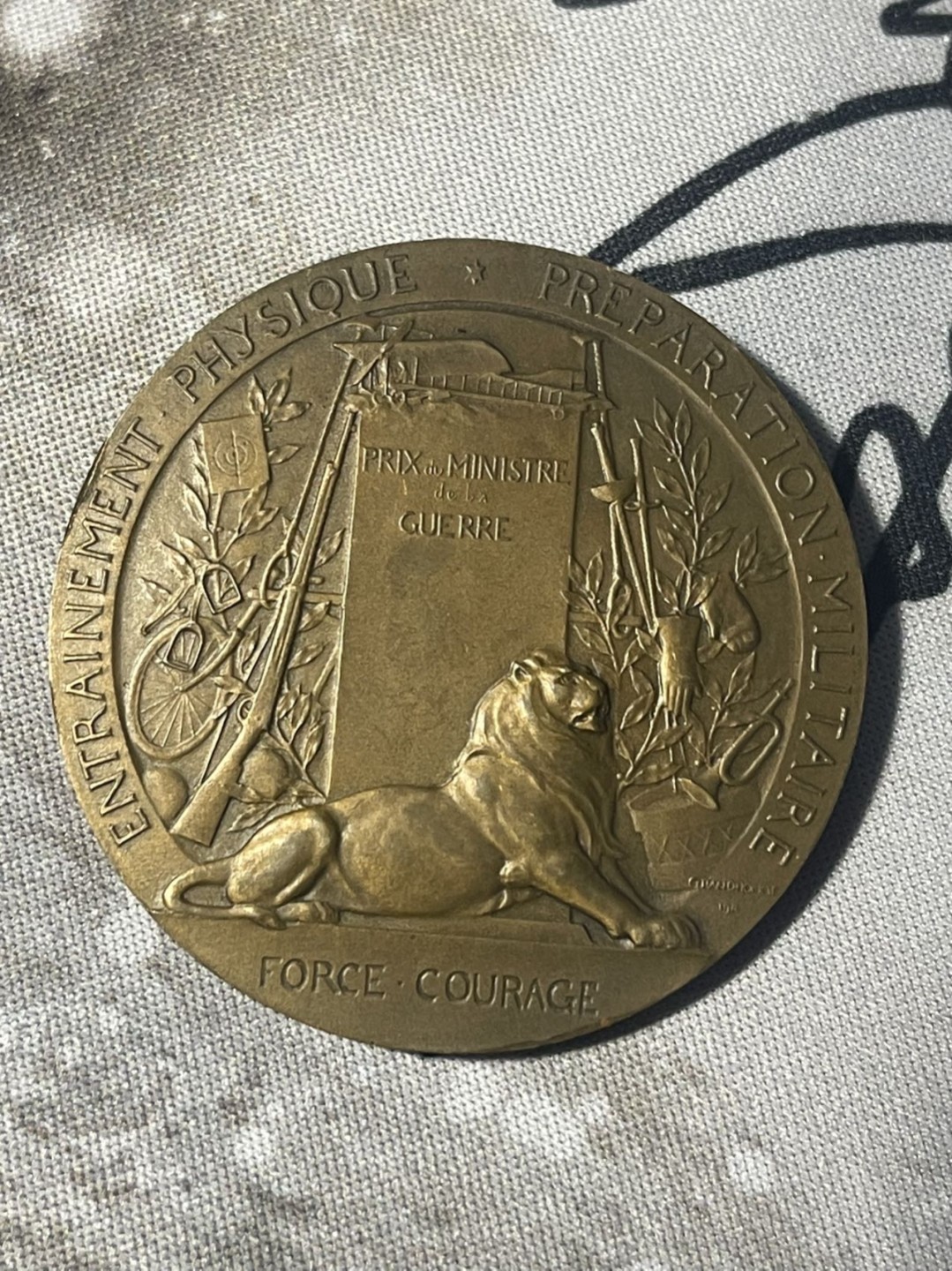 第六场，欧洲艺术章牌代币拍卖（实时专场） 法国军事斗争训练青铜艺术铜章