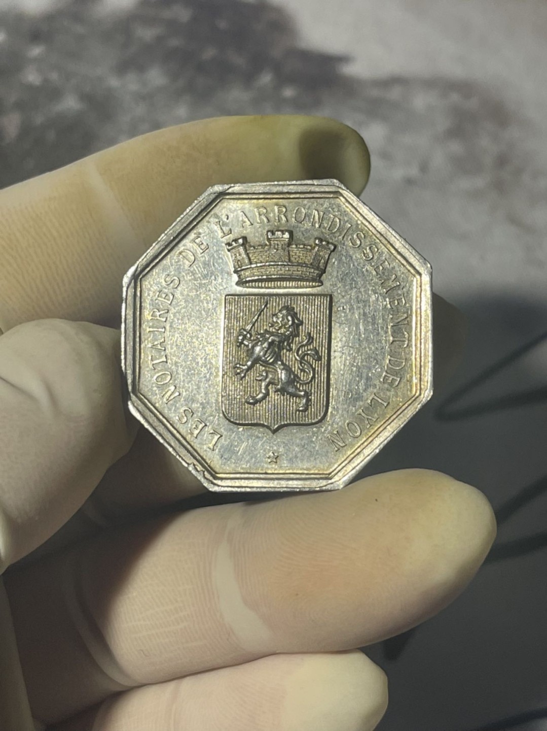 第六场，欧洲艺术章牌代币拍卖（实时专场） 法国公证处小狮子八角银章