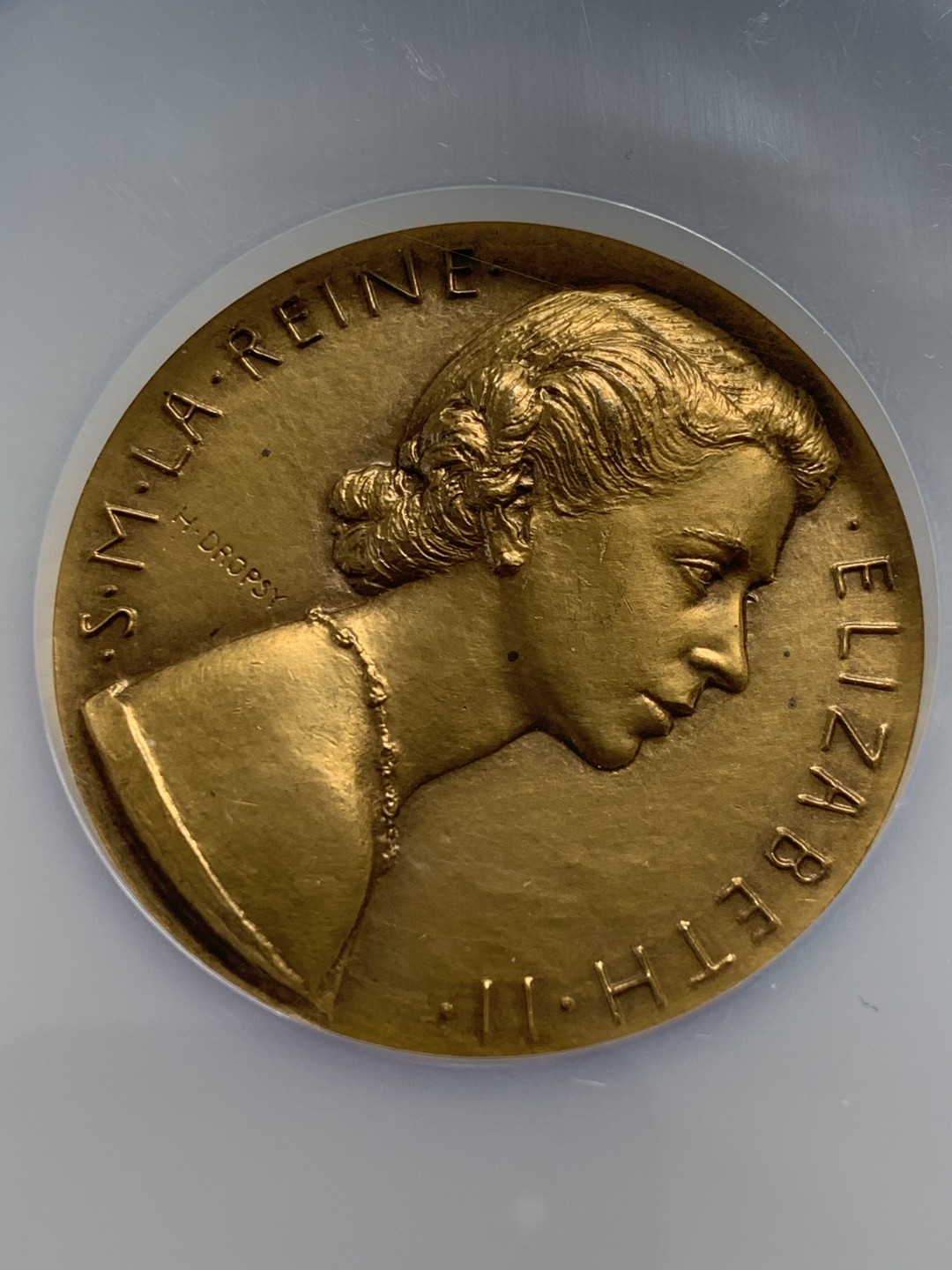 《竞宝斋》第118场-周日，周一 ，2场连拍（全场包邮） NGC UNC 1953年英国伊丽莎白二世女王加冕纪念章 大盒封装 少见