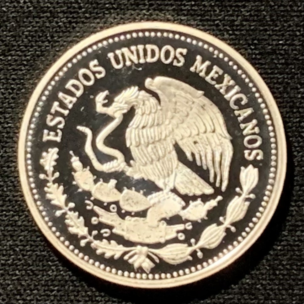 紫瑗钱币——第251期拍卖 墨西哥 1986年 墨西哥世界杯 右边足球 25比索 8.4克 0.925银 精制