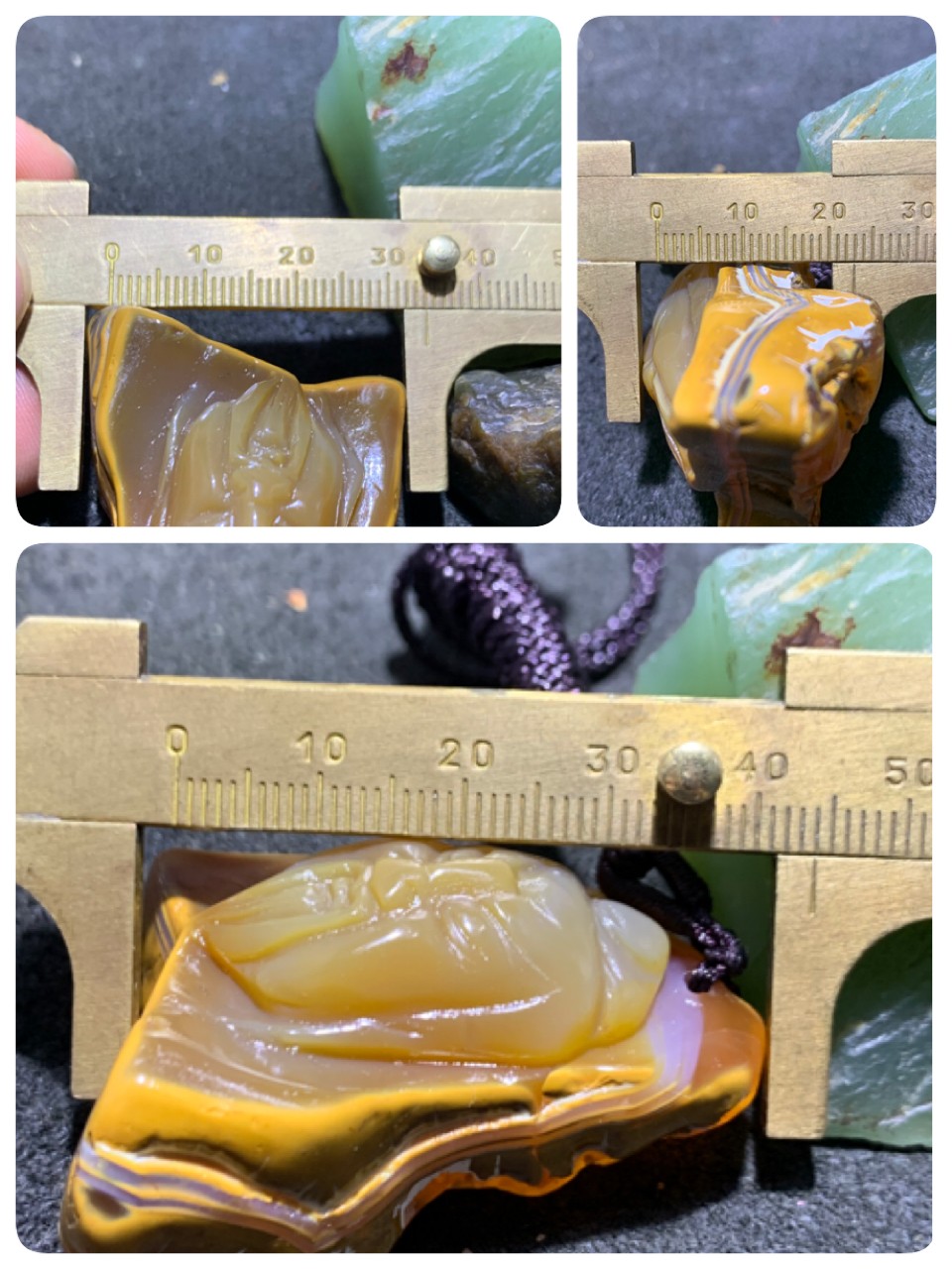 精美天然原皮马达加斯加玛瑙雕刻忠义关二爷吊坠(把件)一个