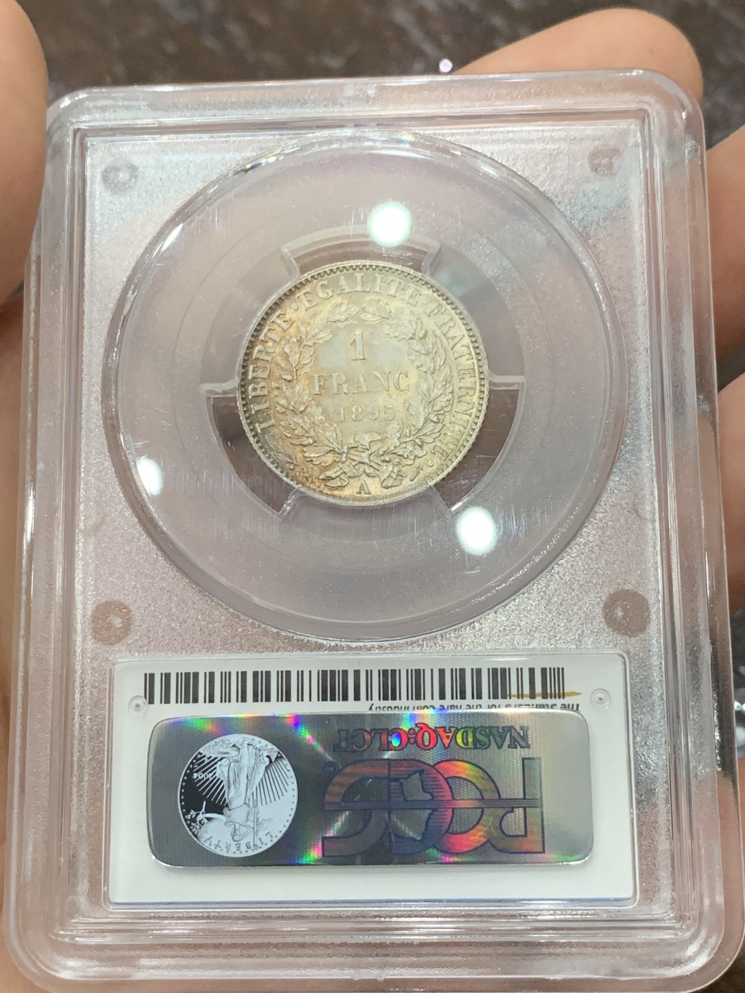 《竞宝斋》第118场-周日，周一 ，2场连拍（全场包邮） PCGS MS63 法国 1895A 谷物女神 1法郎银币（巴黎厂）
