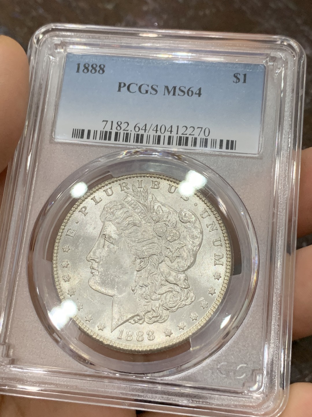 《竞宝斋》第118场-周日，周一 ，2场连拍（全场包邮） PCGS MS64 美国 1888年 摩根 银币 整体状态好 吉祥年份