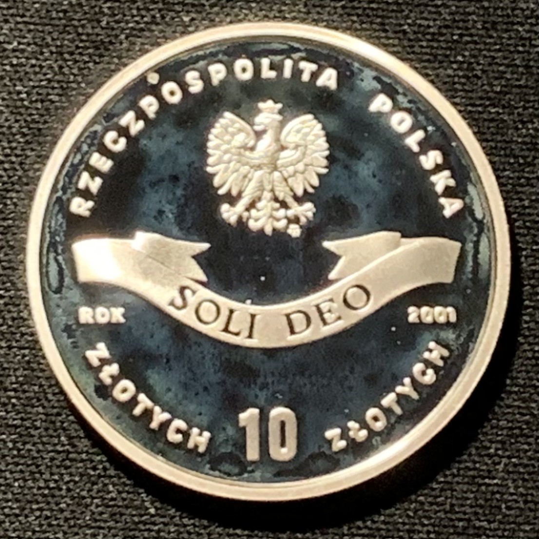 紫瑗钱币——第264期拍卖 波兰 2001年 红衣主教 史蒂芬·威斯津斯基 10兹罗提 纪念币 14.14克 0.925银 精制