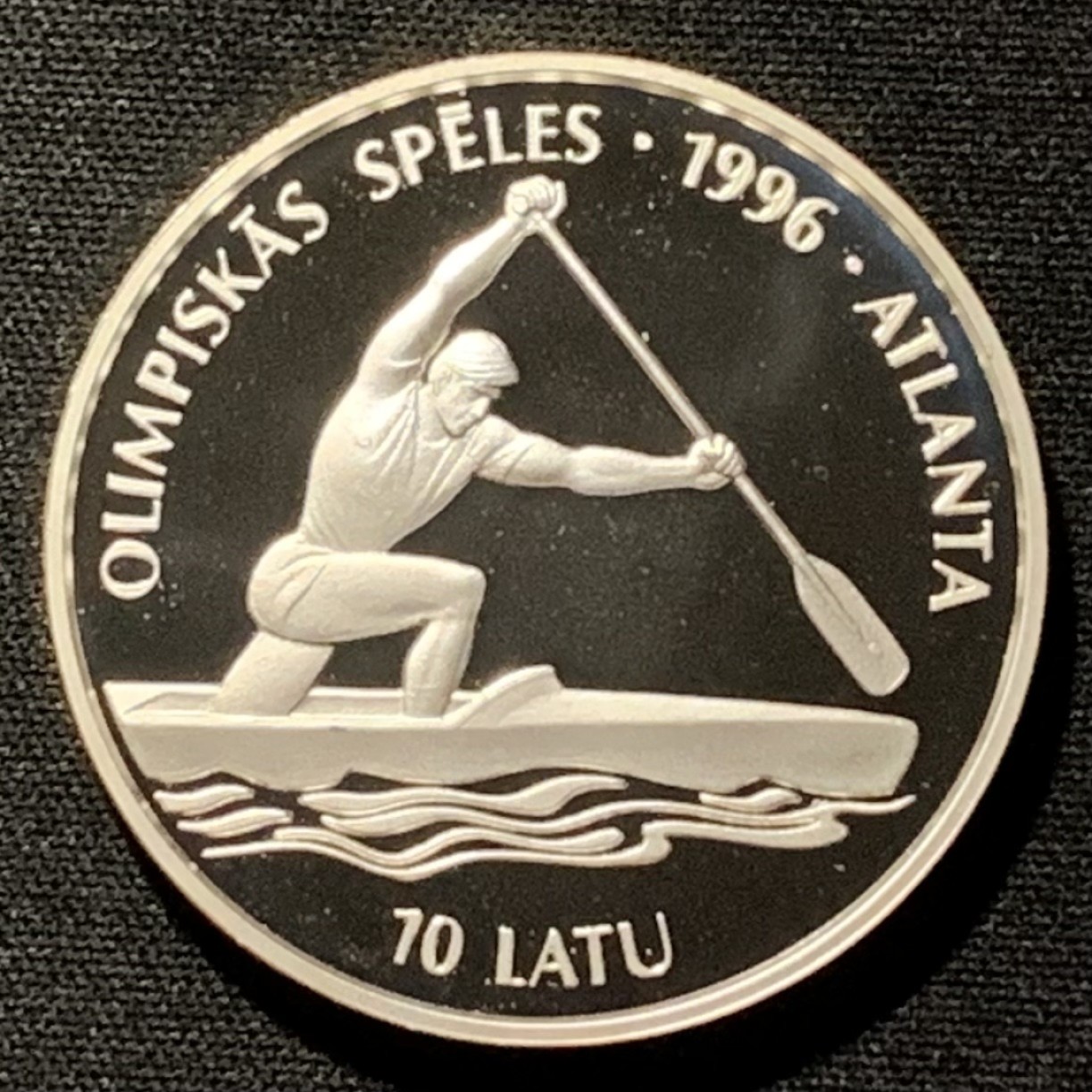 紫瑗钱币——第251期拍卖 拉脱维亚 1994年 亚特兰大奥运会 划船 10拉特 31.47克 0.925银 精制