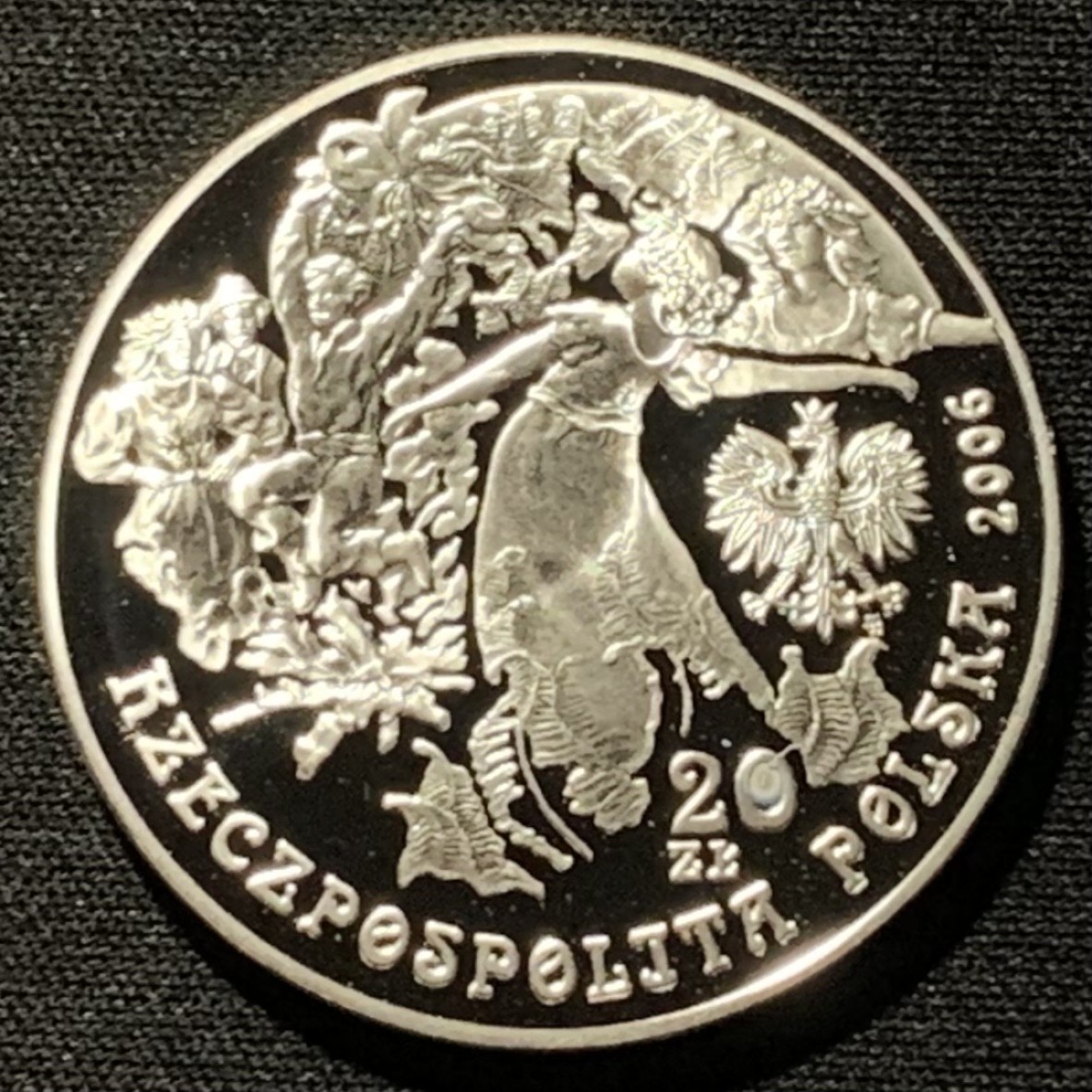 紫瑗钱币——第264期拍卖 波兰 2006年 多色全息蕨类 20兹罗提 28.84克 0.925银 精制