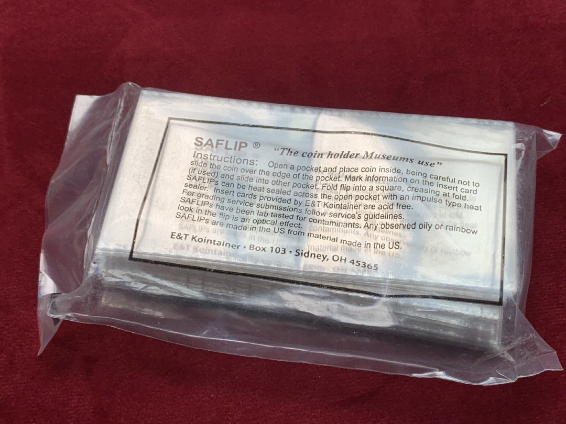 《竞宝斋》第118场-周日，周一 ，2场连拍（全场包邮） 美国SAFLIP对折袋，6.35CM X 6.35CM，50片。去PVC及油脂，通透性好