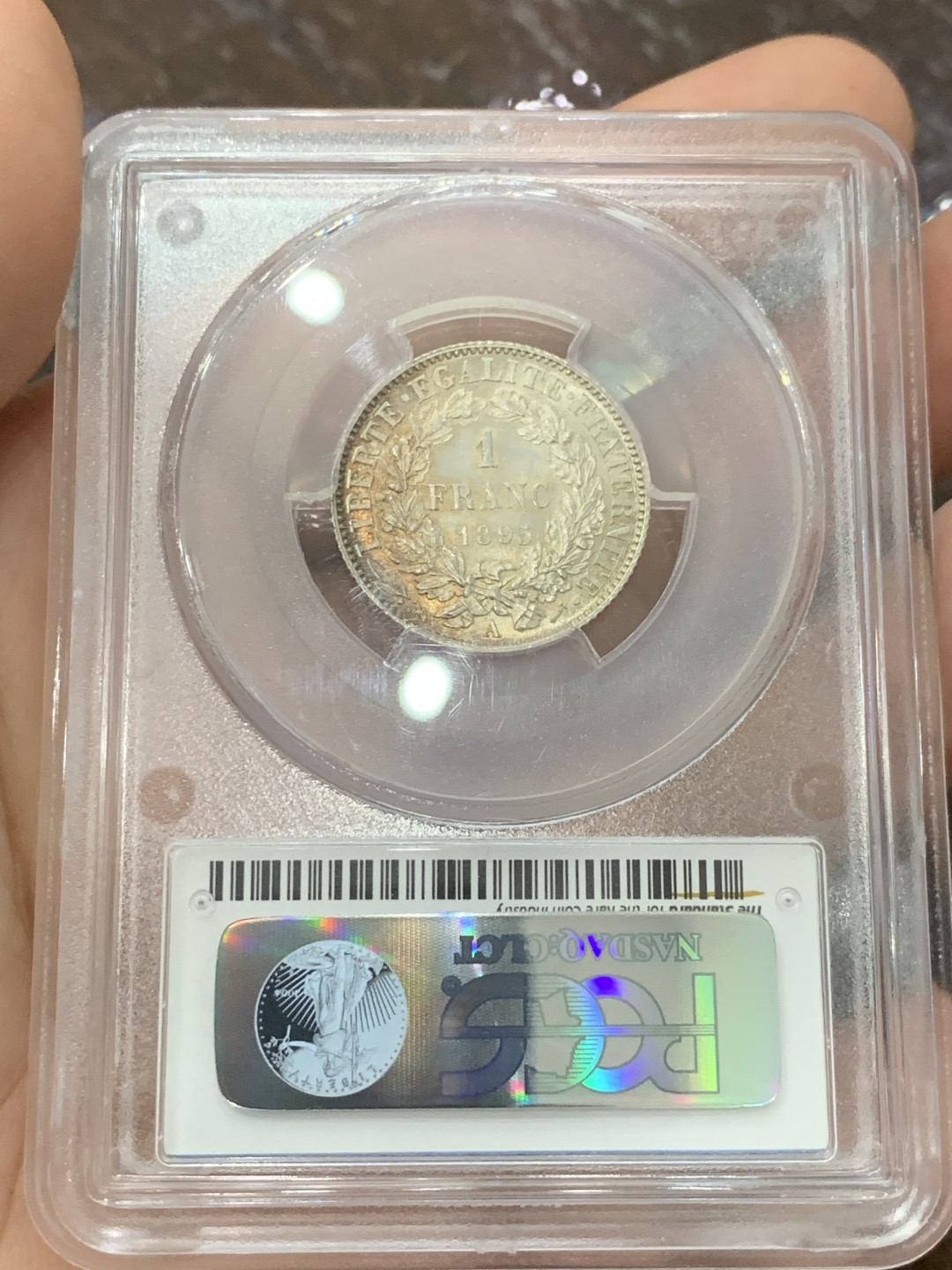 《竞宝斋》第118场-周日，周一 ，2场连拍（全场包邮） PCGS MS63 法国 1895A 谷物女神 1法郎银币（巴黎厂）