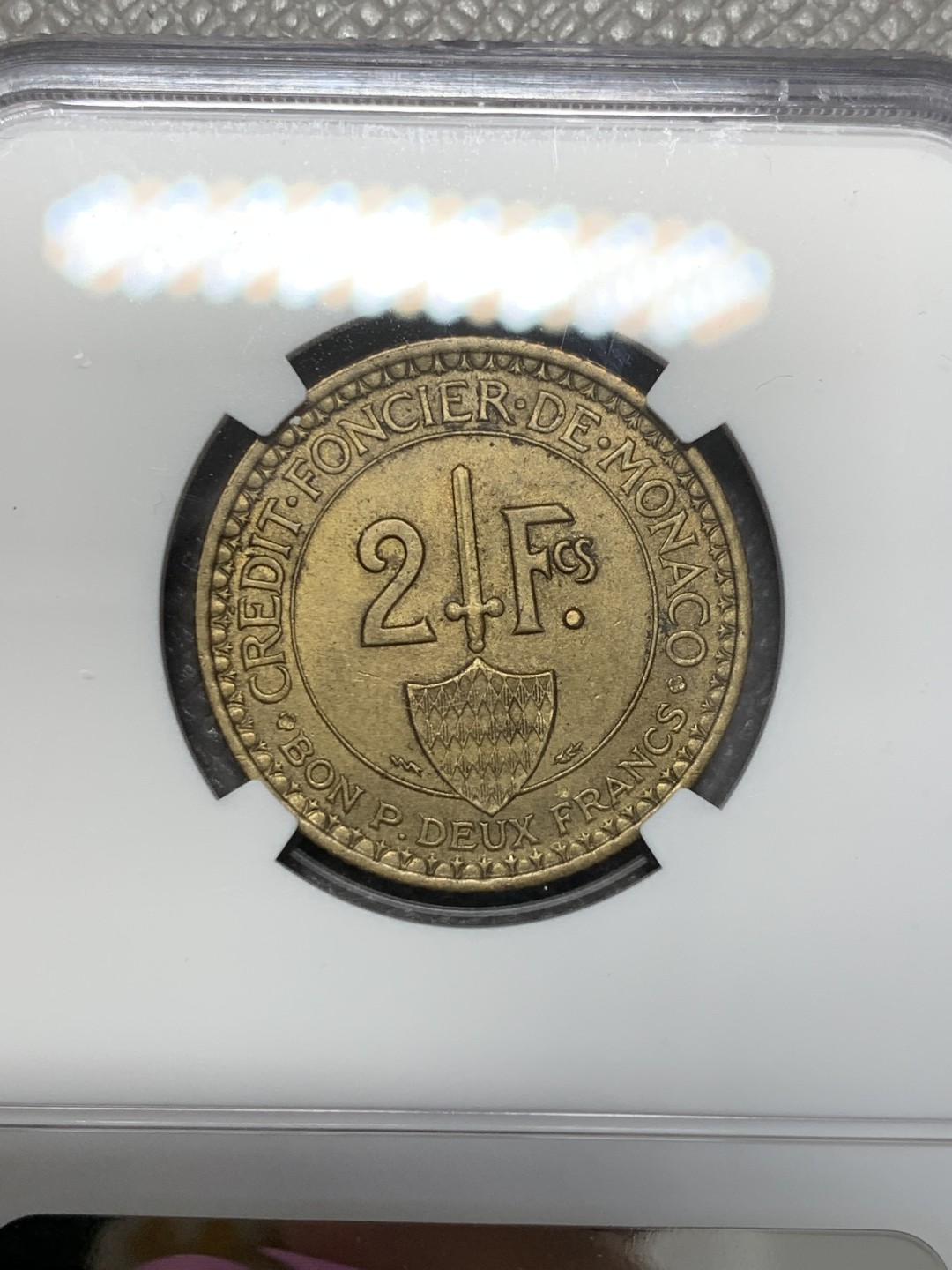 《竞宝斋》第118场-周日，周一 ，2场连拍（全场包邮） NGC MS64 高分 摩纳哥 1926年 2F 高价品种