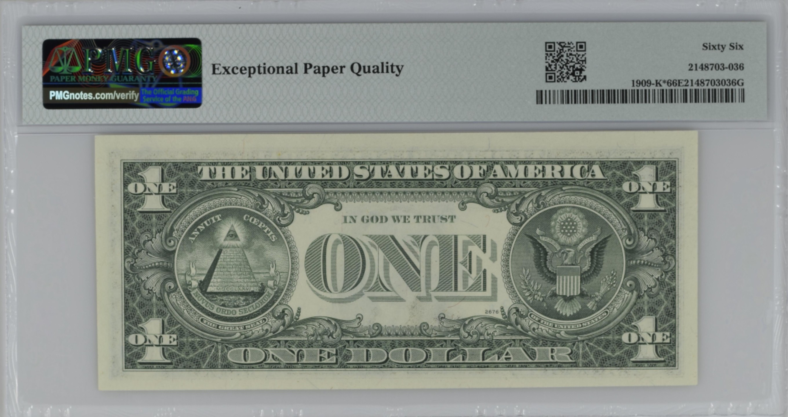 收藏联盟Quantum Auction 第211期拍卖  美国1977年联邦储备券1元 PMG66 星补号 大象号 号码无347 稀少
